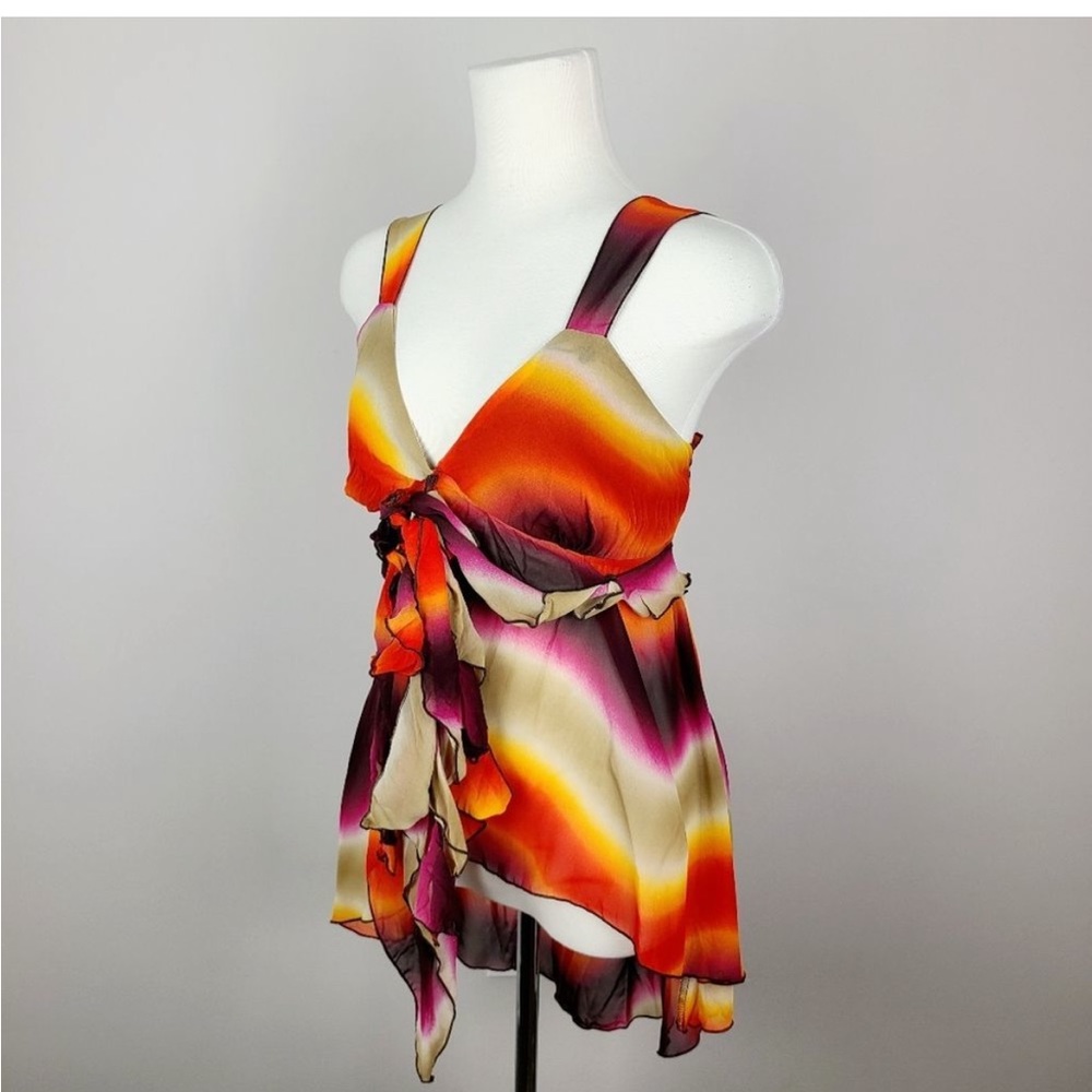 Miss Me Los Angeles Hi Low Chiffon Babydoll Multicolor Tunic